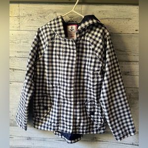 Gymboree Navy Checked Jacket with Hood size Small 5-6